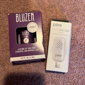 NWOT PureSpa Travel Diffuser with Lavender Essential Oils
